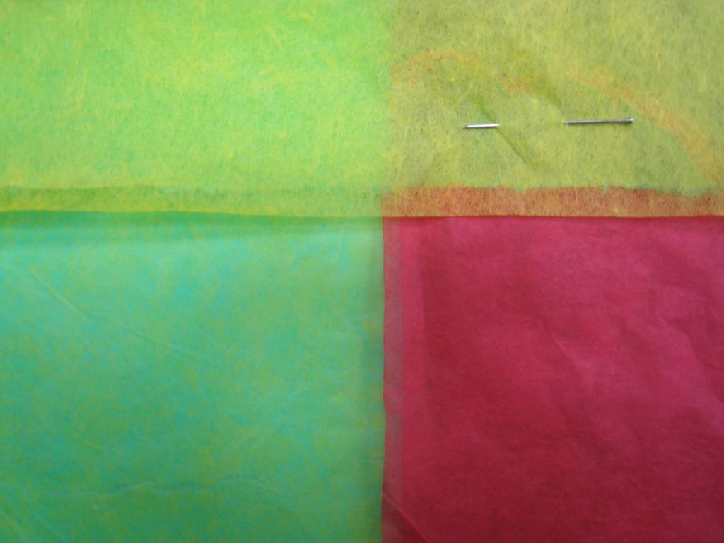 detail contratse de teintes sur papier japon